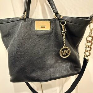 Michael Kors Black Tote with Gold Accents